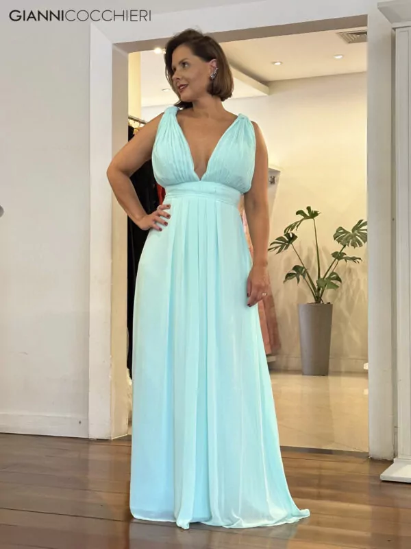 Vestido Tiffany decote em V